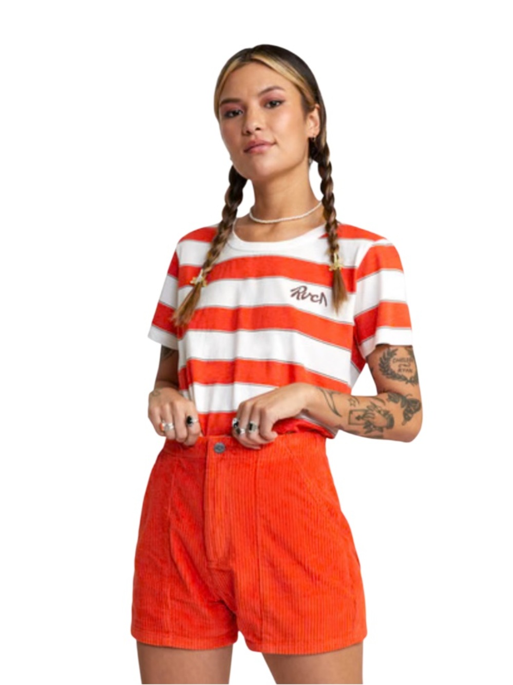 RVCA Daylight Corduroy Shorts Vivid Red-Orange